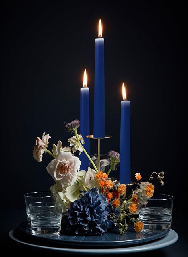 Yiflyer 10 Inch Navy-Blue Taper Candles for Religious and Spiritual Settings, 10 Pack Unscented Candlesticks for Holiday, Seasonal Celebration and Home Decoration - Image 2